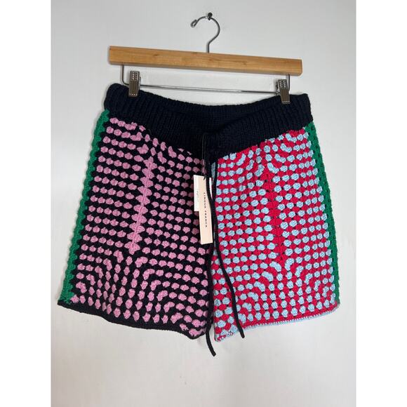 NWT Lingua Franca NYC Simko Crochet Shorts Glacier Pink Multi Size: Medium - Picture 2 of 7